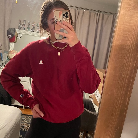 Champion red crewneck sweatshirt reverse weave size small - Picture 1 of 9